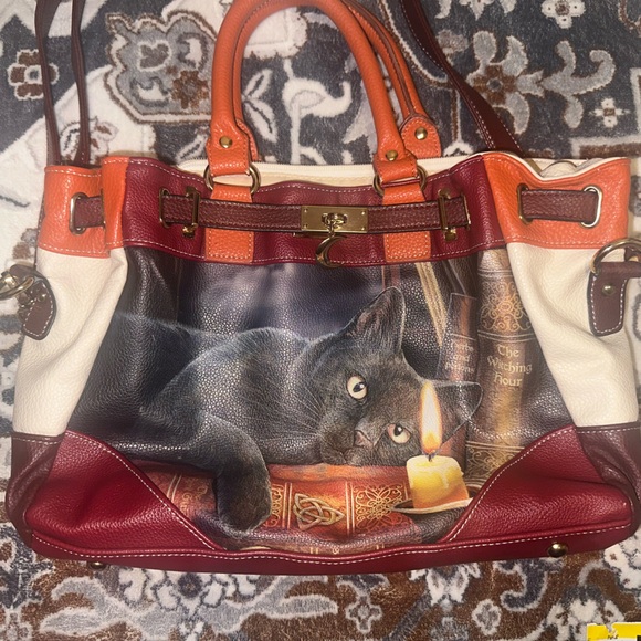 Bradford Exchange Shoulder Bag Cat painting for Women, - Picture 2 of 7